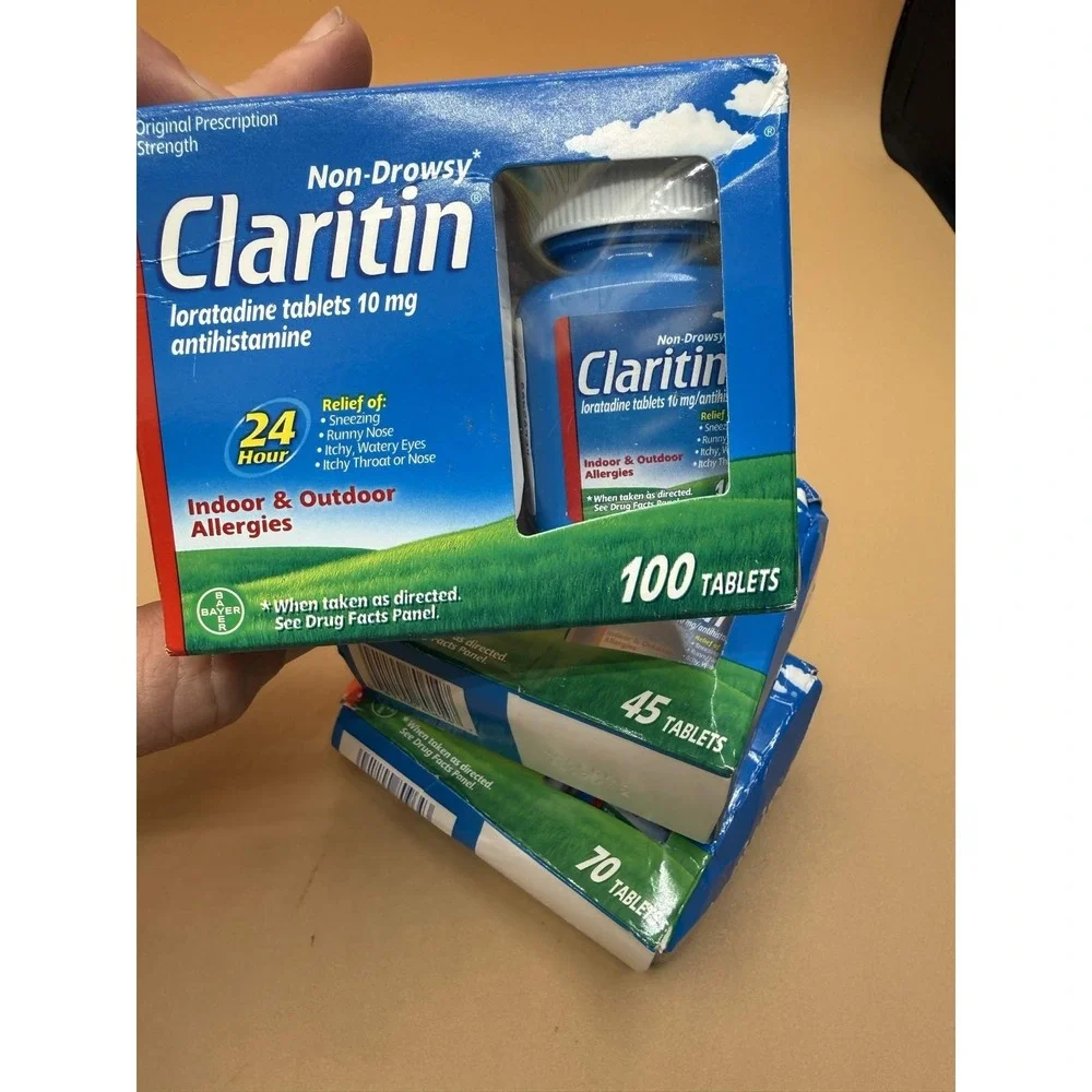 Claritin Loratadine 10mg Tablets Lot 3 24hr Non-Drowsy Allergy Relief Medicine